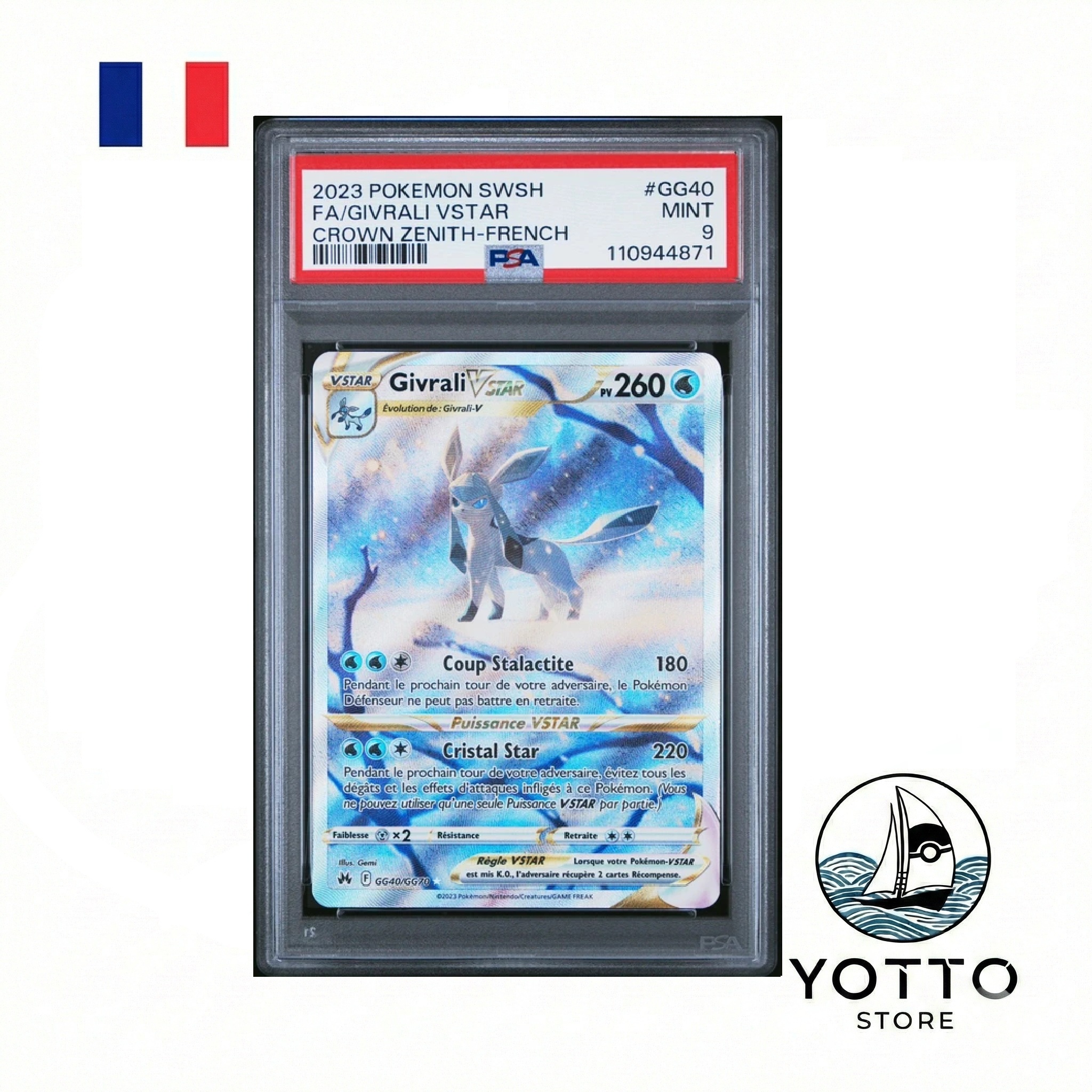 carte pokémon gradée – givrali vstar alt gg40/gg70 – psa 9 mint carte pokémon gradée – givrali vstar alt gg40/gg70 – psa 9 mint