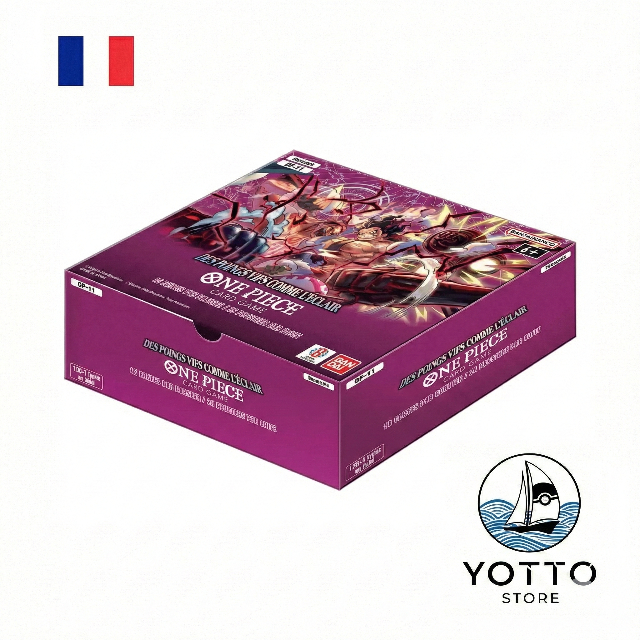 display one piece des poings vifs comme l'Éclair op11 24 boosters scellé français display one piece des poings vifs comme l'Éclair op11 24 boosters scellé français