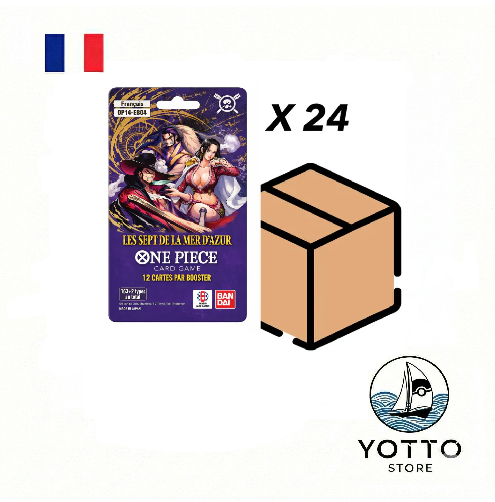 case – one piece – op14 – les sept de la mer d'azur – 24 boosters sous blisters – scellé – français case – one piece – op14 – les sept de la mer d'azur – 24 boosters sous blisters – scellé – français